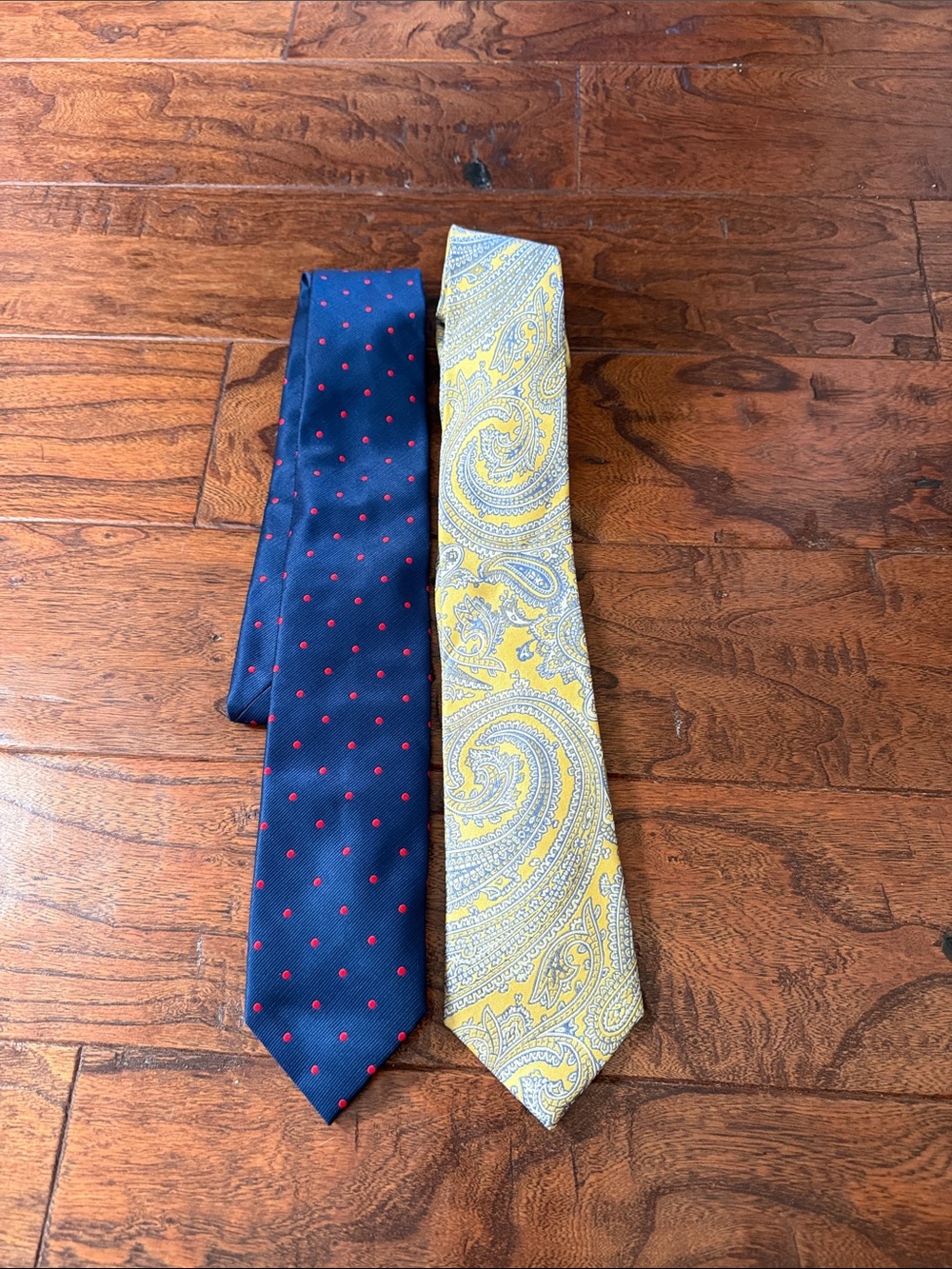 IZOD Navy Polka Dot Tie & Yellow Paisley Tie - Set